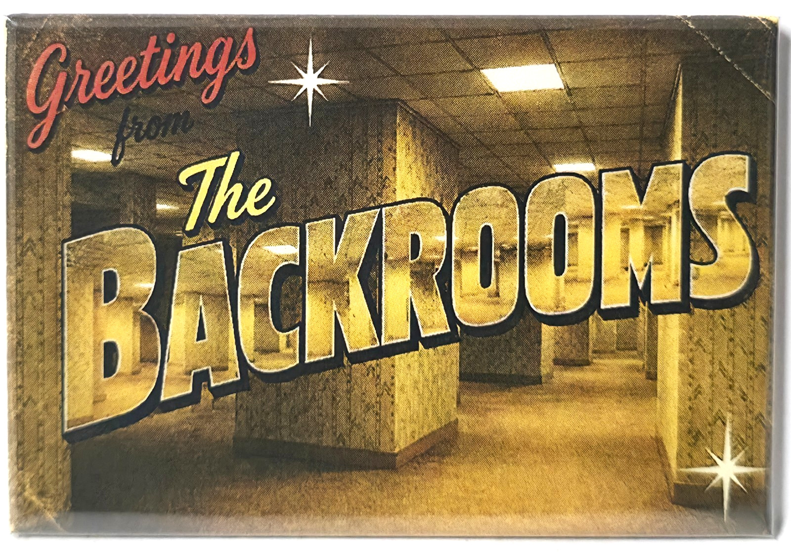 Greetings From The Backrooms Liminal Horror Retro 2x3 MAGNET Vintage Greetings From The Backrooms Liminal Horror Retro 2x3 MAGNET Vintage