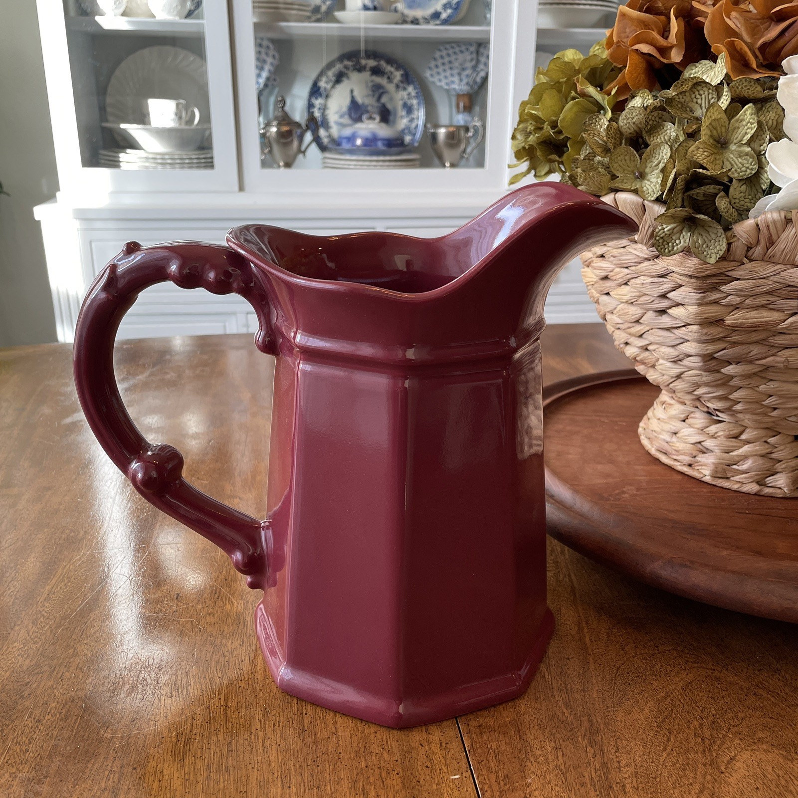 Burgundy Pitcher JCPenney Home Collection 64 Oz Wine Color Vtg 1990 Burgundy Pitcher JCPenney Home Collection 64 Oz Wine Color Vtg 1990