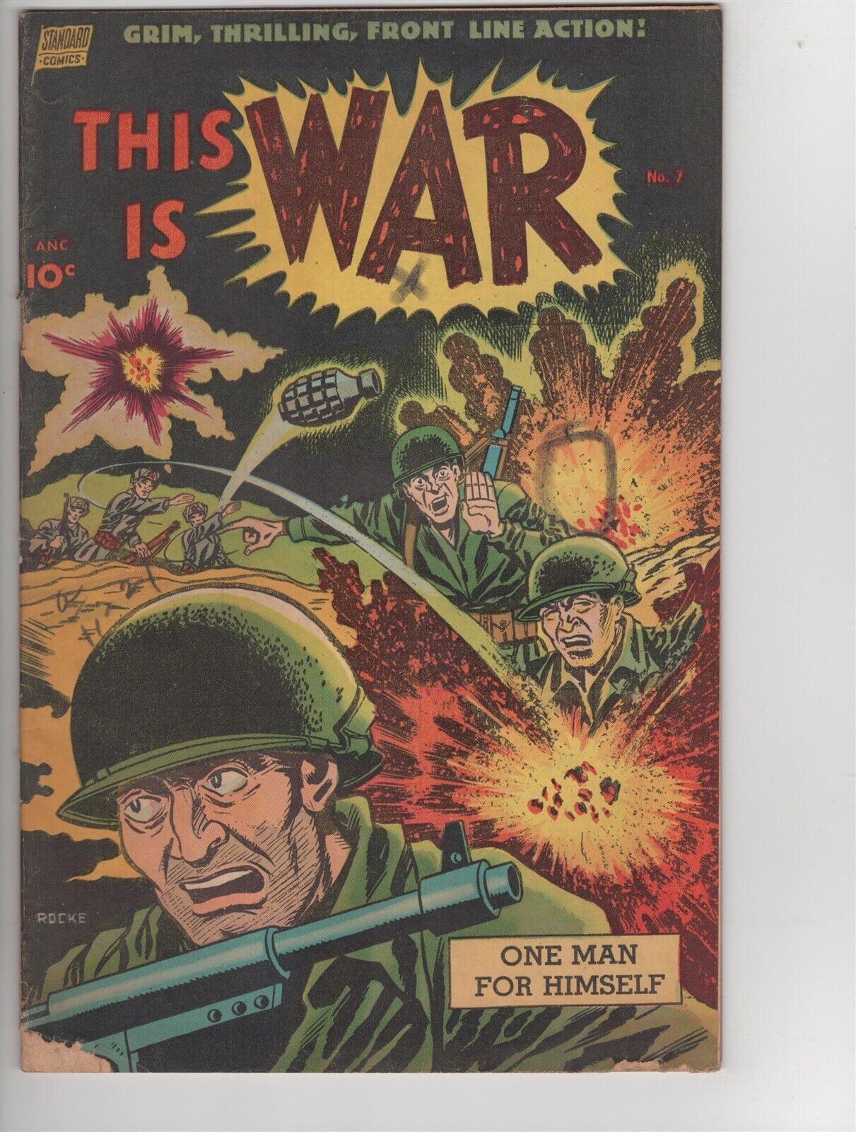 This is War #7 VG- Ross Andru Standard Comics Korean War Store Mark 1952 
