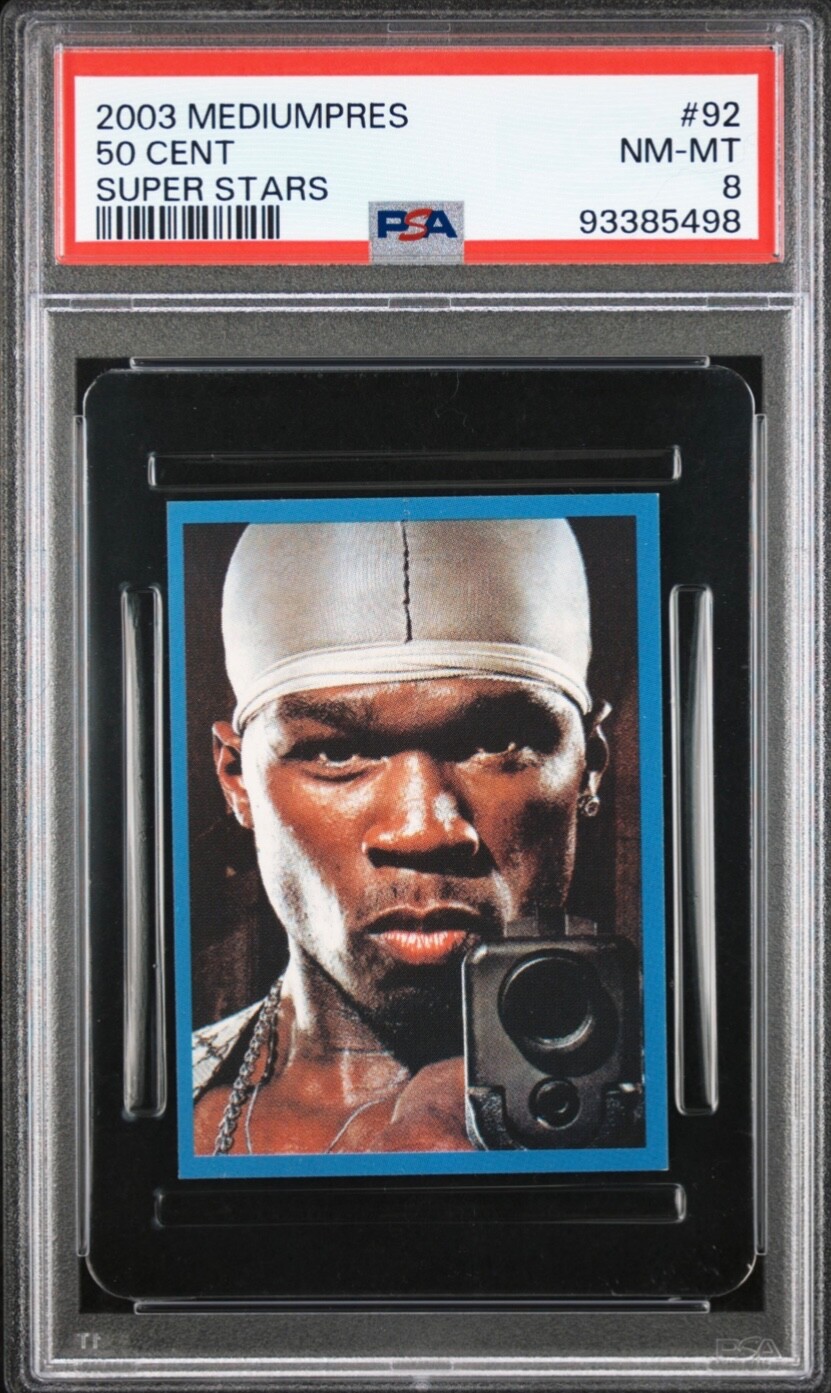 2003 Mediumpres Super Stars #92 50 CENT PSA 8 Rookie RC Pop 2 highest 2003 Mediumpres Super Stars #92 50 CENT PSA 8 Rookie RC Pop 2 highest