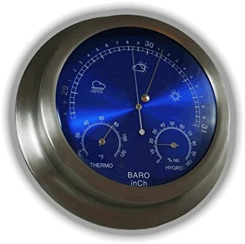 Ambient Weather WS-228TBH 9" Brushed Aluminum Contemporary Barometer