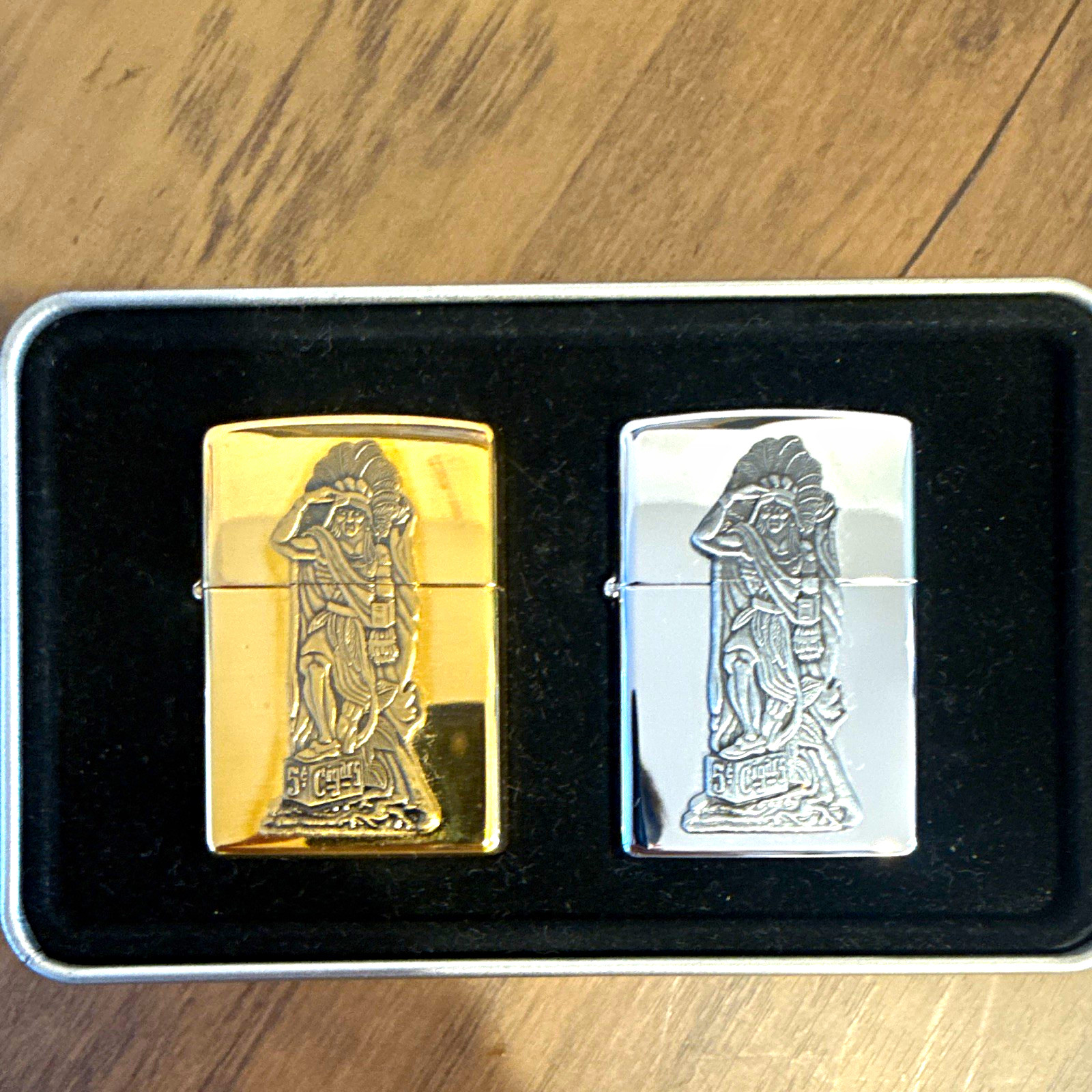 Zippo Barrett Smythe Brass Indian Chief 1996 Lighter Cigar Store 5 Cent Unfired Zippo Barrett Smythe Brass Indian Chief 1996 Lighter Cigar Store 5 Cent Unfired