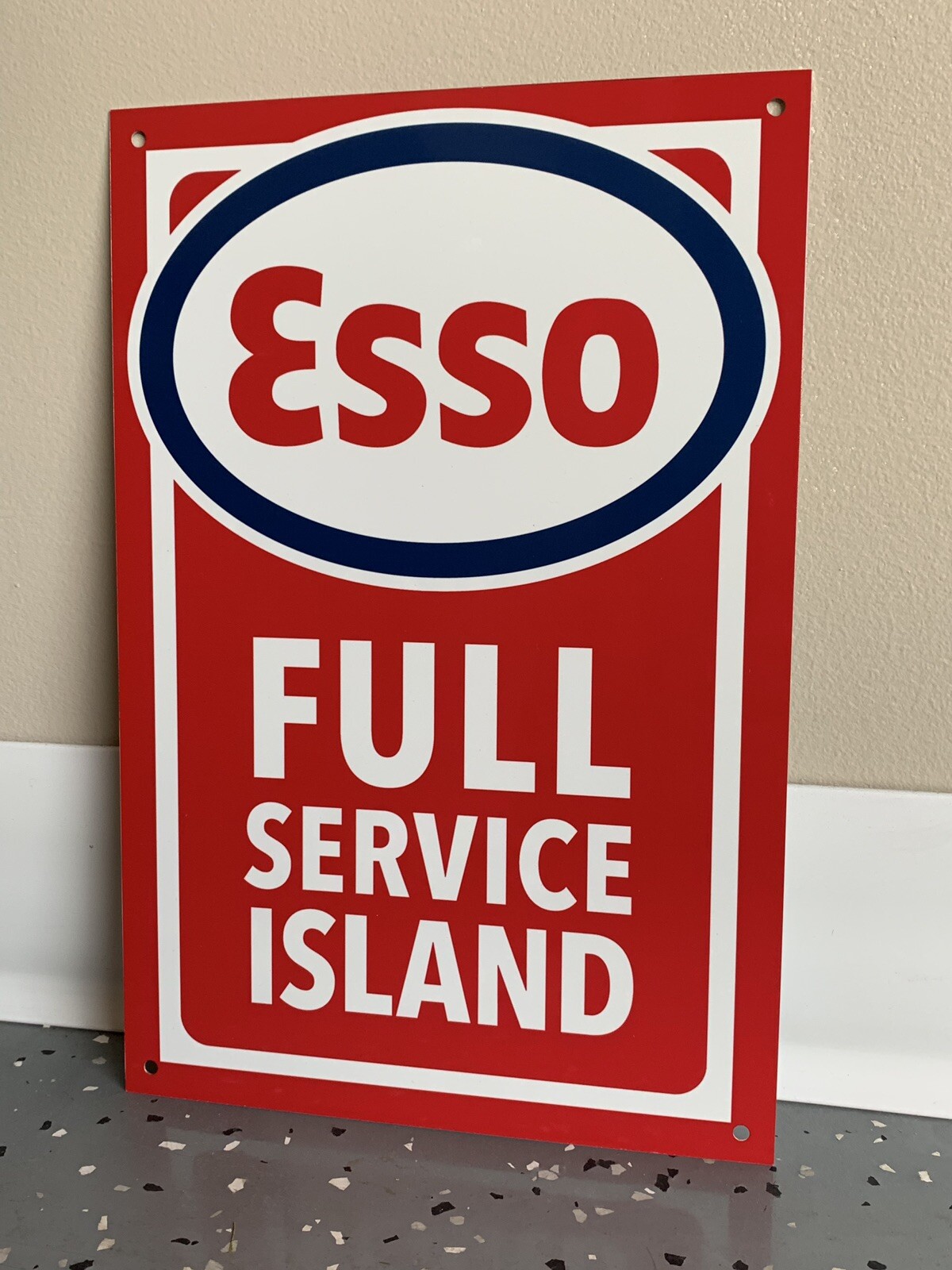 ESSO Gasoline FULL SERVICE metal sign baked Oil Gas ESSO Gasoline FULL SERVICE metal sign baked Oil Gas