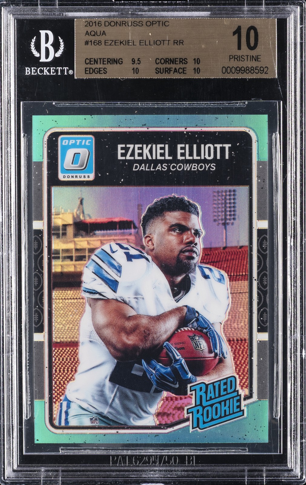 2016 DONRUSS OPTIC AQUA #168 EZEKIEL ELLIOTT BGS 10 2016 DONRUSS OPTIC AQUA #168 EZEKIEL ELLIOTT BGS 10