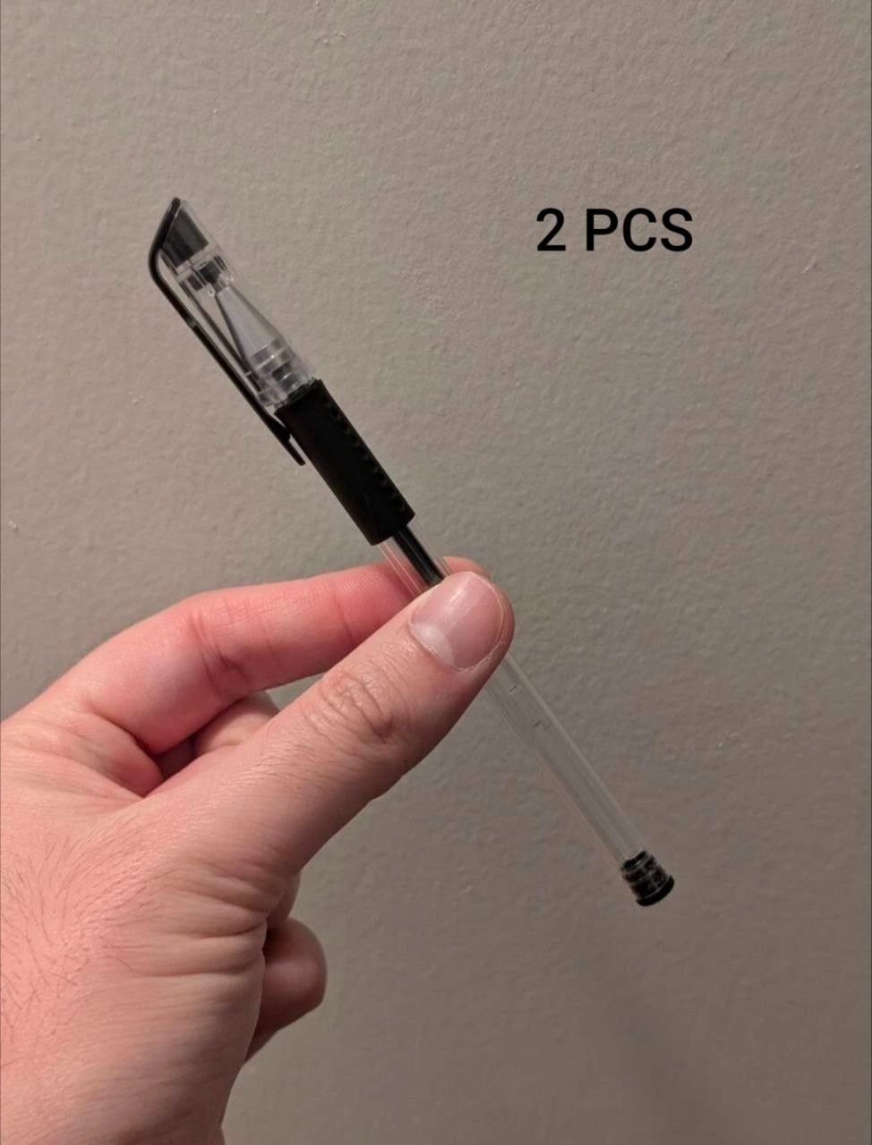 2PCS Gel Pen 0.5mm Black/Blue/Red Ink Bullet Nose/ Needle Roller Pen Cap Pulling 2PCS Gel Pen 0.5mm Black/Blue/Red Ink Bullet Nose/ Needle Roller Pen Cap Pulling
