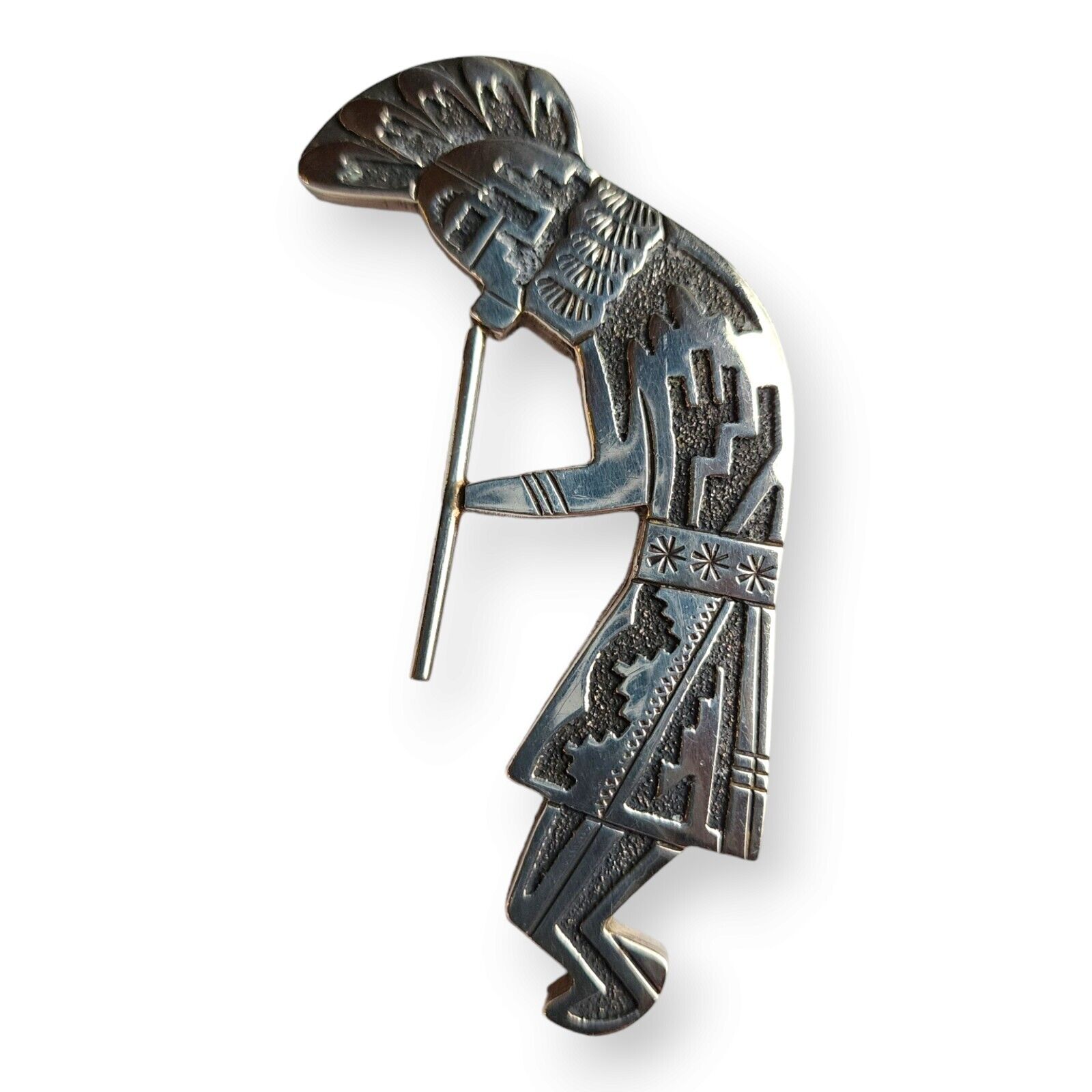 Navajo Artist Tommy Singer Kachina Large Sterling Silver Pendant or Brooch Pin