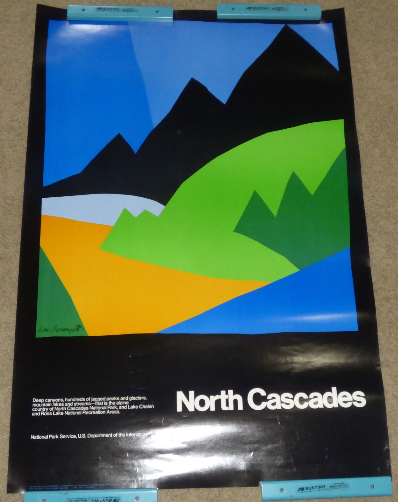 Vtg 1972 Ivan Chermayeff North Cascades National Park Washington State Poster Vtg 1972 Ivan Chermayeff North Cascades National Park Washington State Poster