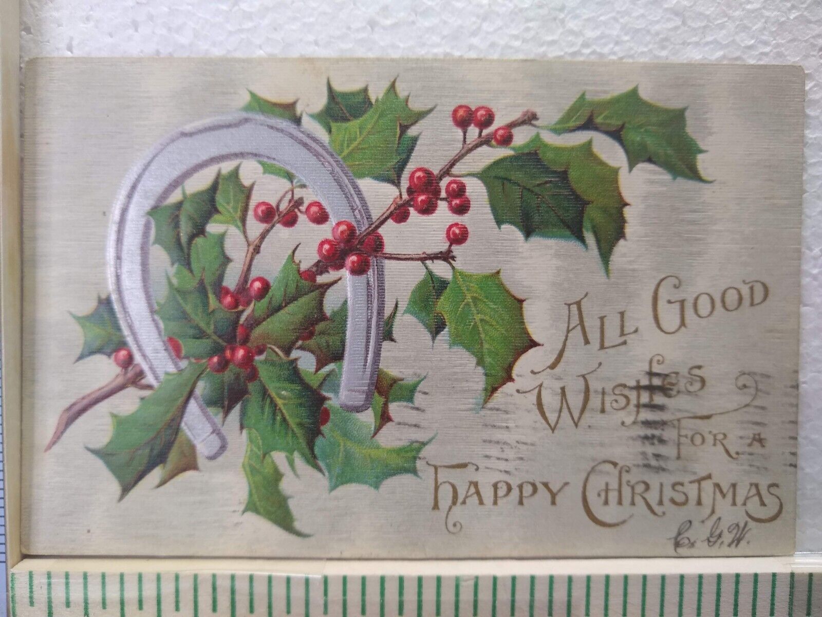 Postcard All Good Wishes for a Happy Christmas Holiday Art Print Greeting Card