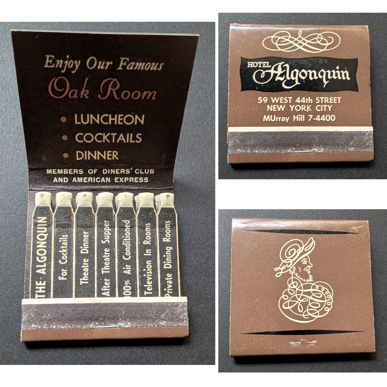Feature Matchbook Hotel Algonquin New York City NY Feature Matchbook Hotel Algonquin New York City NY