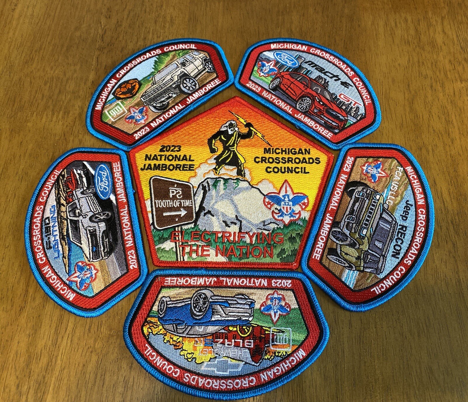 Mint 2023 National Jamboree 6 Piece JSP Set Michigan Crossroads Council Cars Mint 2023 National Jamboree 6 Piece JSP Set Michigan Crossroads Council Cars