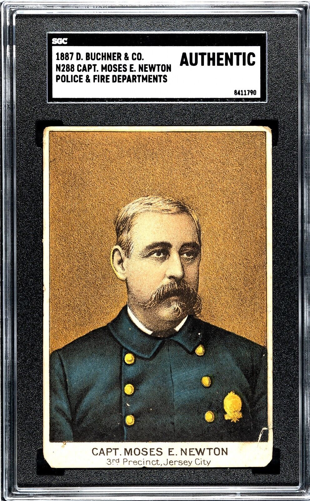 1888 Buchner N288 Police Inspectors Captains & Fire Chiefs (SGC A) Moses Newton
