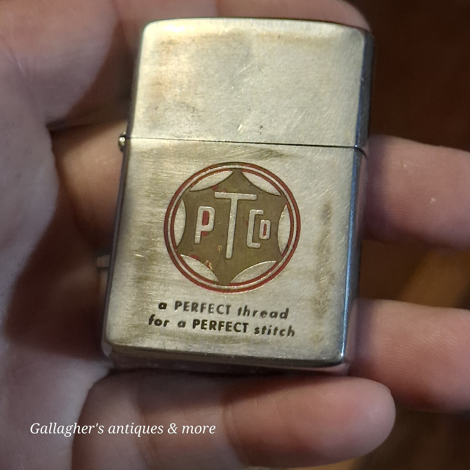 Vintage 1960s Premier Thread Co PTC Zippo Lighter Rhode Island Textile Slogan Vintage 1960s Premier Thread Co PTC Zippo Lighter Rhode Island Textile Slogan