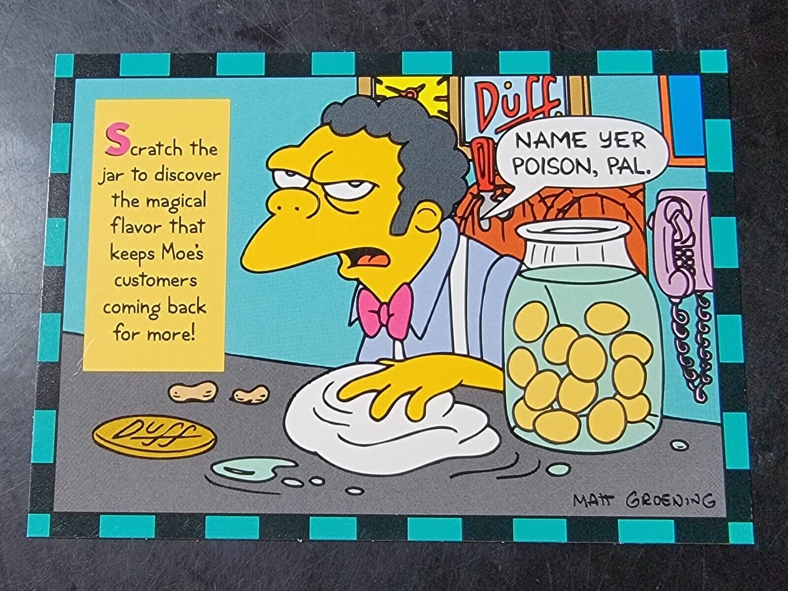 1994 SkyBox The Simpsons Smell-O-Rama Card #6 Moe *BUY 2 GET 1 FREE*