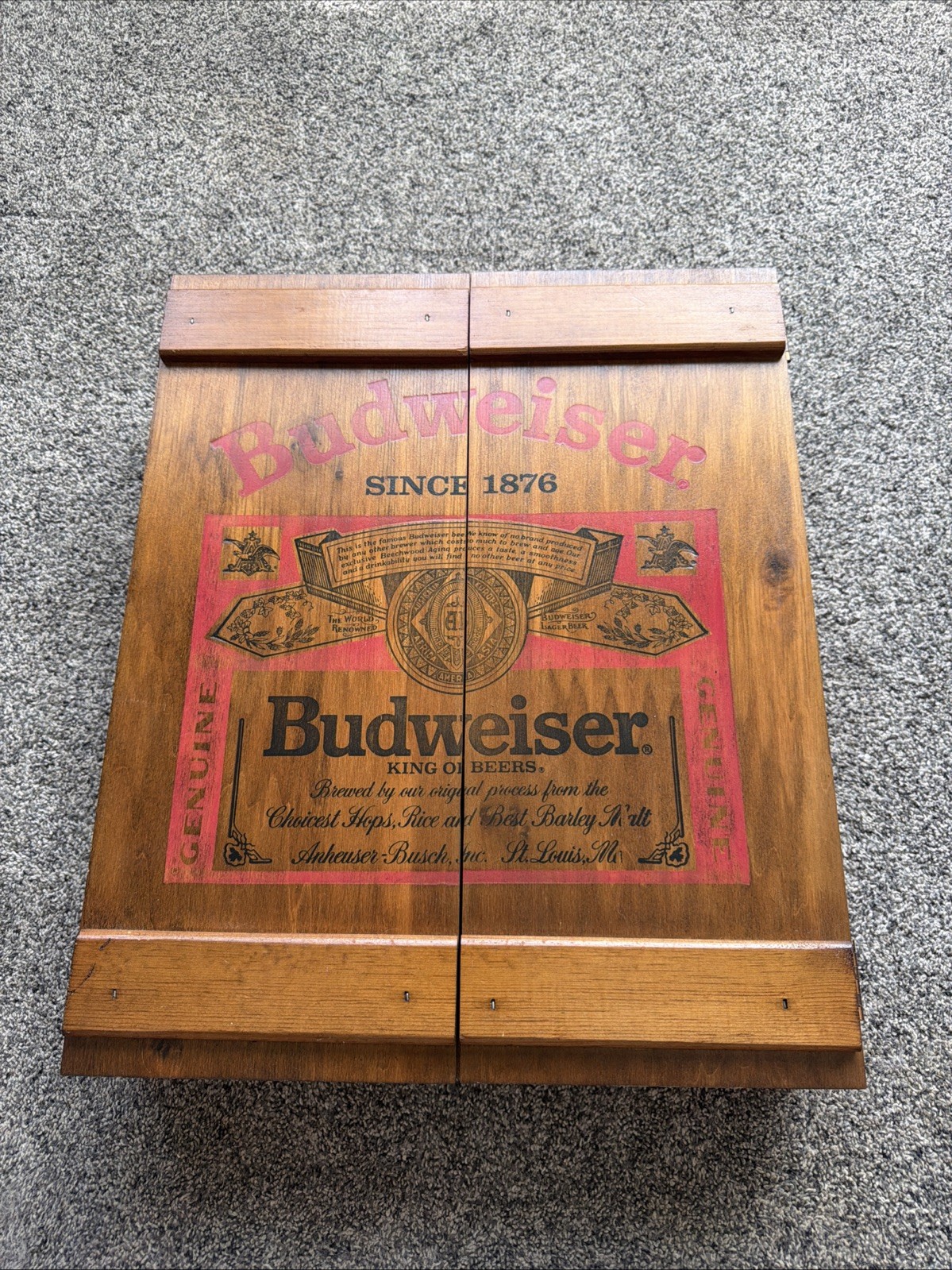 Rare Vintage Anheuser Busch Budweiser Wooden Hanging 9 Slot Cabinet man cave Rare Vintage Anheuser Busch Budweiser Wooden Hanging 9 Slot Cabinet man cave