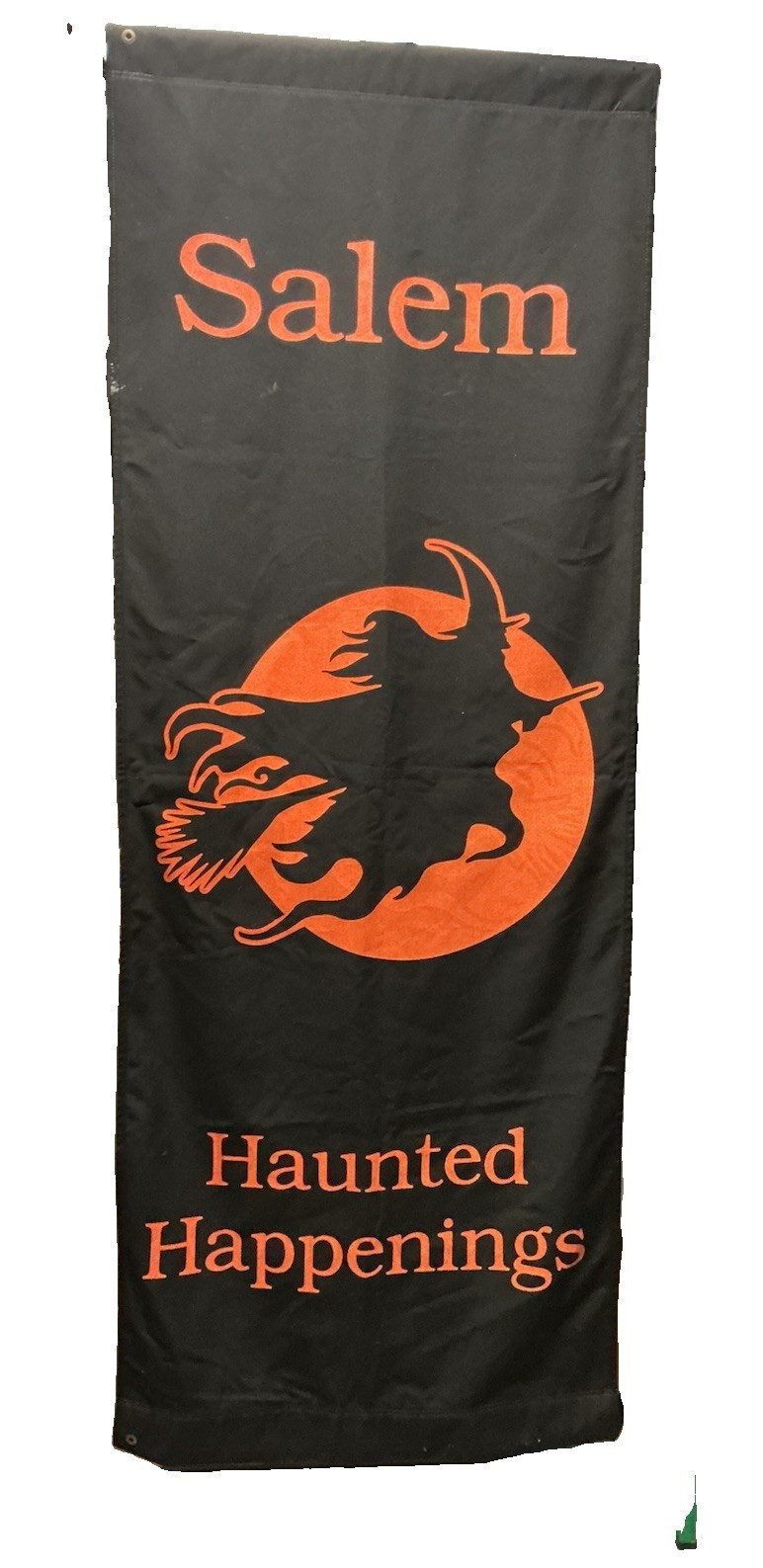 Historical Vintage Salem “Haunted Happenings” Street Banner Halloween 1982 Historical Vintage Salem “Haunted Happenings” Street Banner Halloween 1982