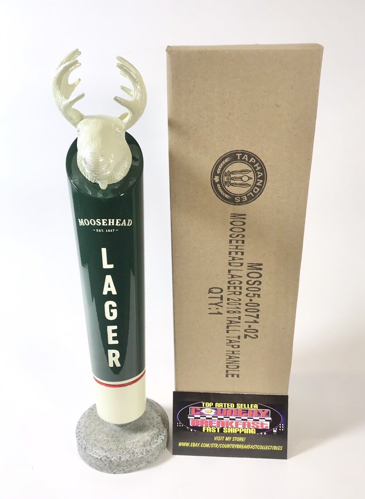 Moosehead Canadian Lager Moose Logo Beer Tap Handle 10.75” Tall Brand New In Box
