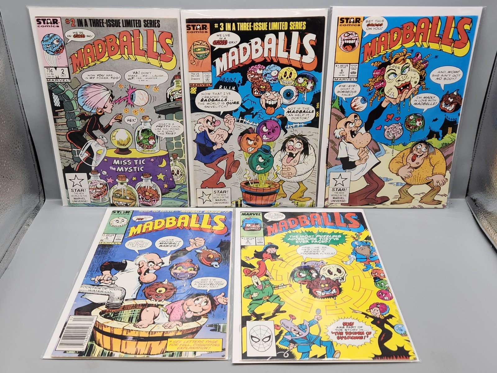 Madballs #2,3,6,8,9 Lot Of 5 Marvel Star Comics 1986-88/Free Shipping Madballs #2,3,6,8,9 Lot Of 5 Marvel Star Comics 1986-88/Free Shipping