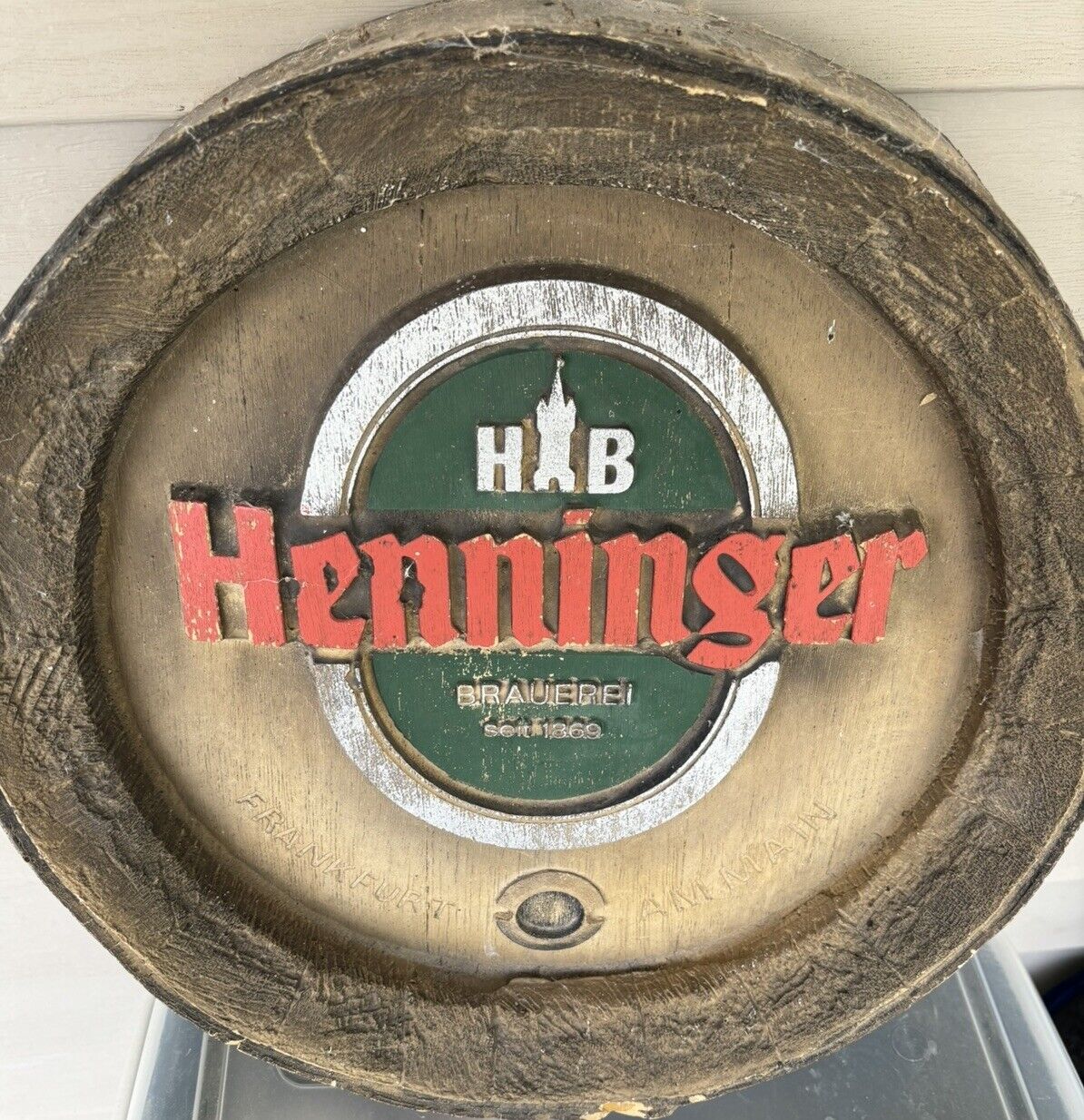 Vintage HENNINGER BIER Beer Molded Plastic 14\