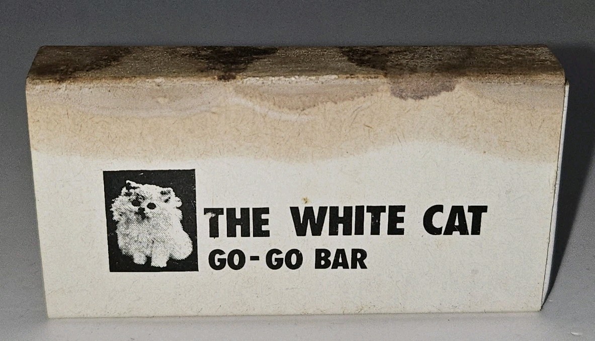 Vtg 1960s The White Cat Go-Go Bar Thai Bangkok Foreign Matches Box Empty HTF
