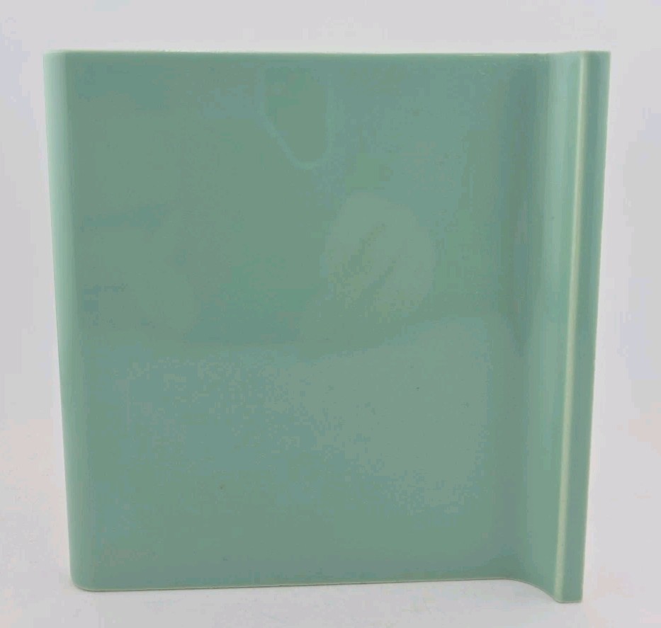  Vtg American Olean Ceramic Tile: Sylvan Green Dbl Edge Cove 6" X 6" NOS