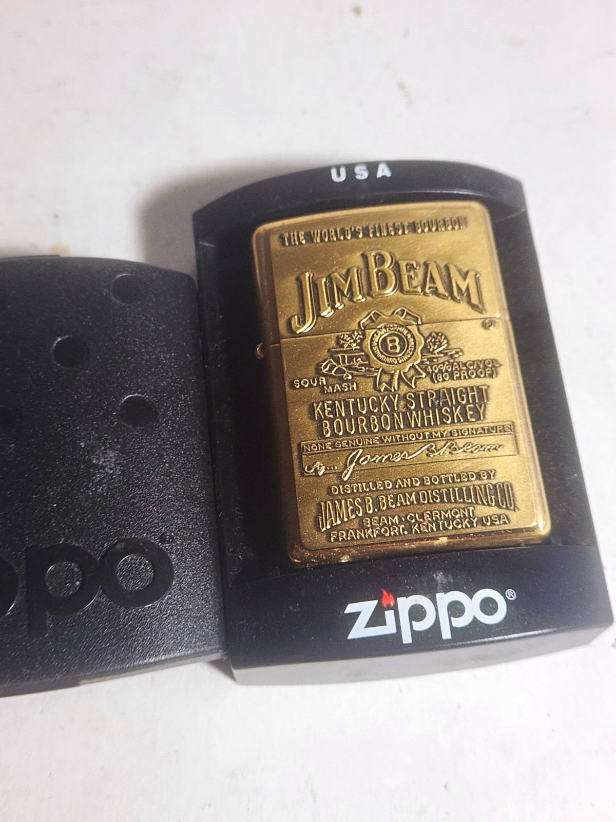 Zippo Jim Beam Kentucky Straight Bourbon Whiskey Distillery Theme Lighter