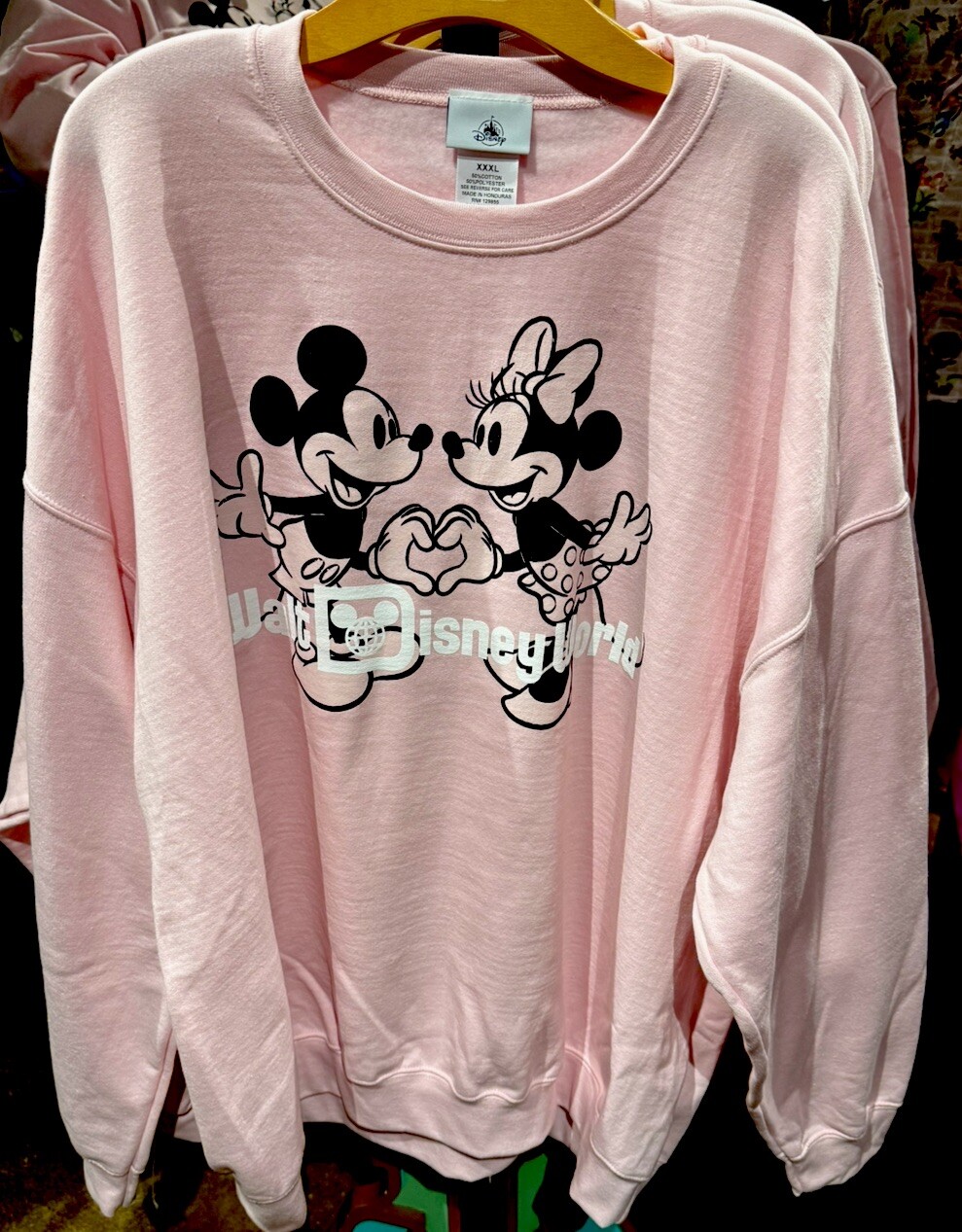 2025 Disney Parks Sweatshirt Small Pink Mickey & Minnie Heart Love WDW 2025 Disney Parks Sweatshirt Small Pink Mickey & Minnie Heart Love WDW
