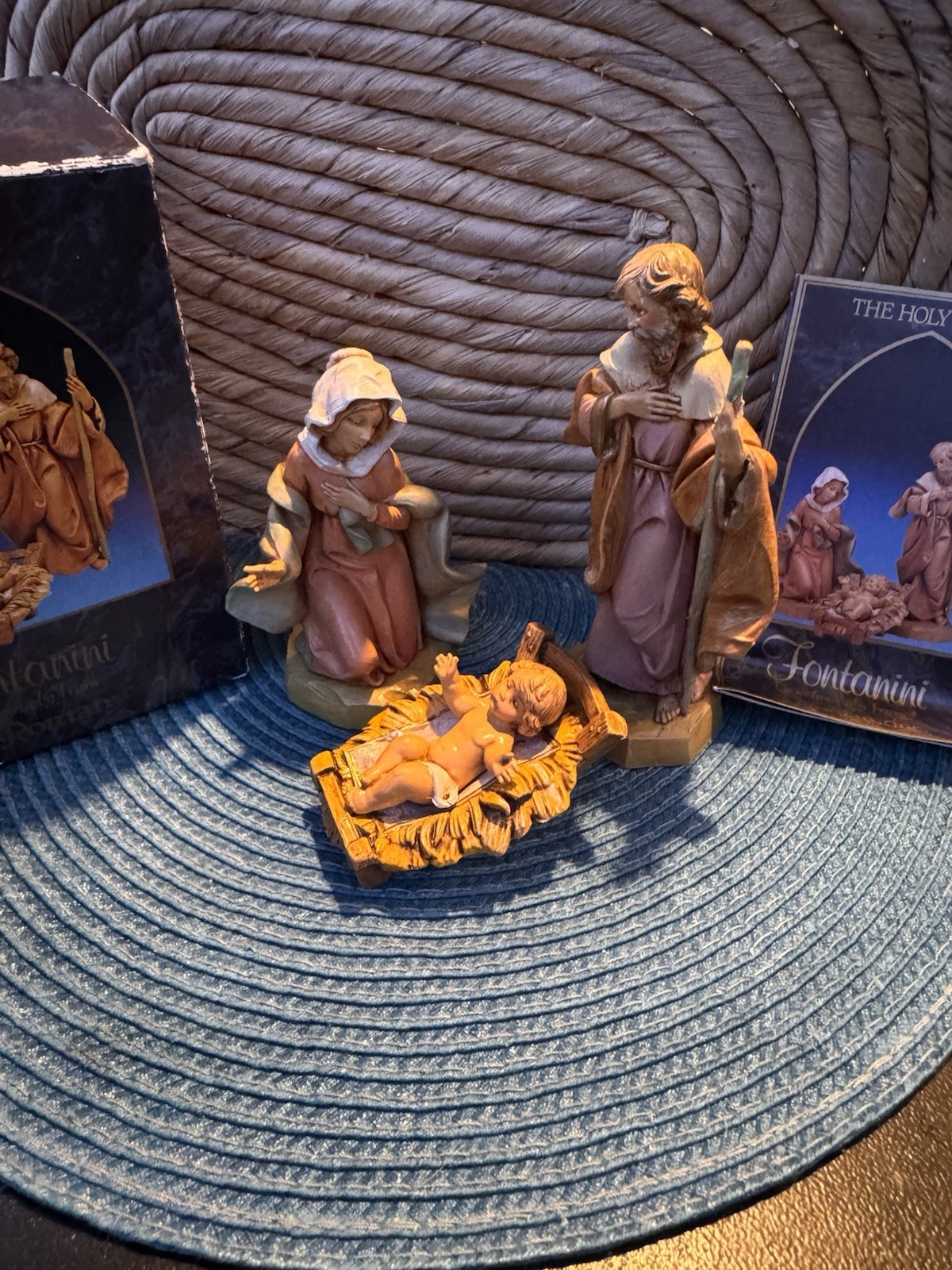 VTG *1991* Fontanini Heirloom Nativity Collection *3 Pc* Holy Family Set w/Box