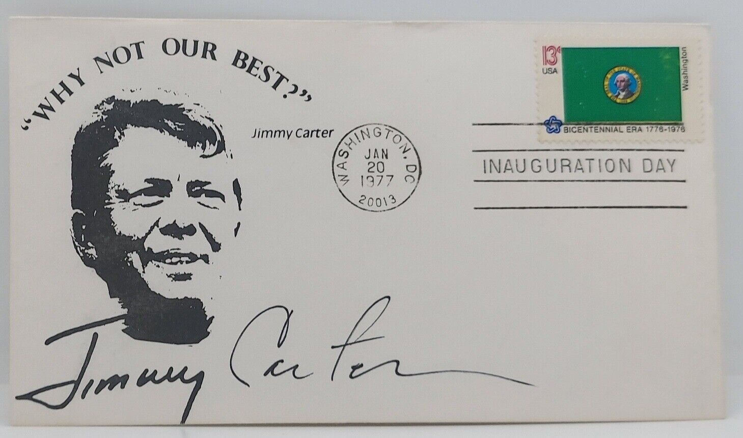 Jimmy Carter Signed 1977 Inauguration First Day Cover Autographed