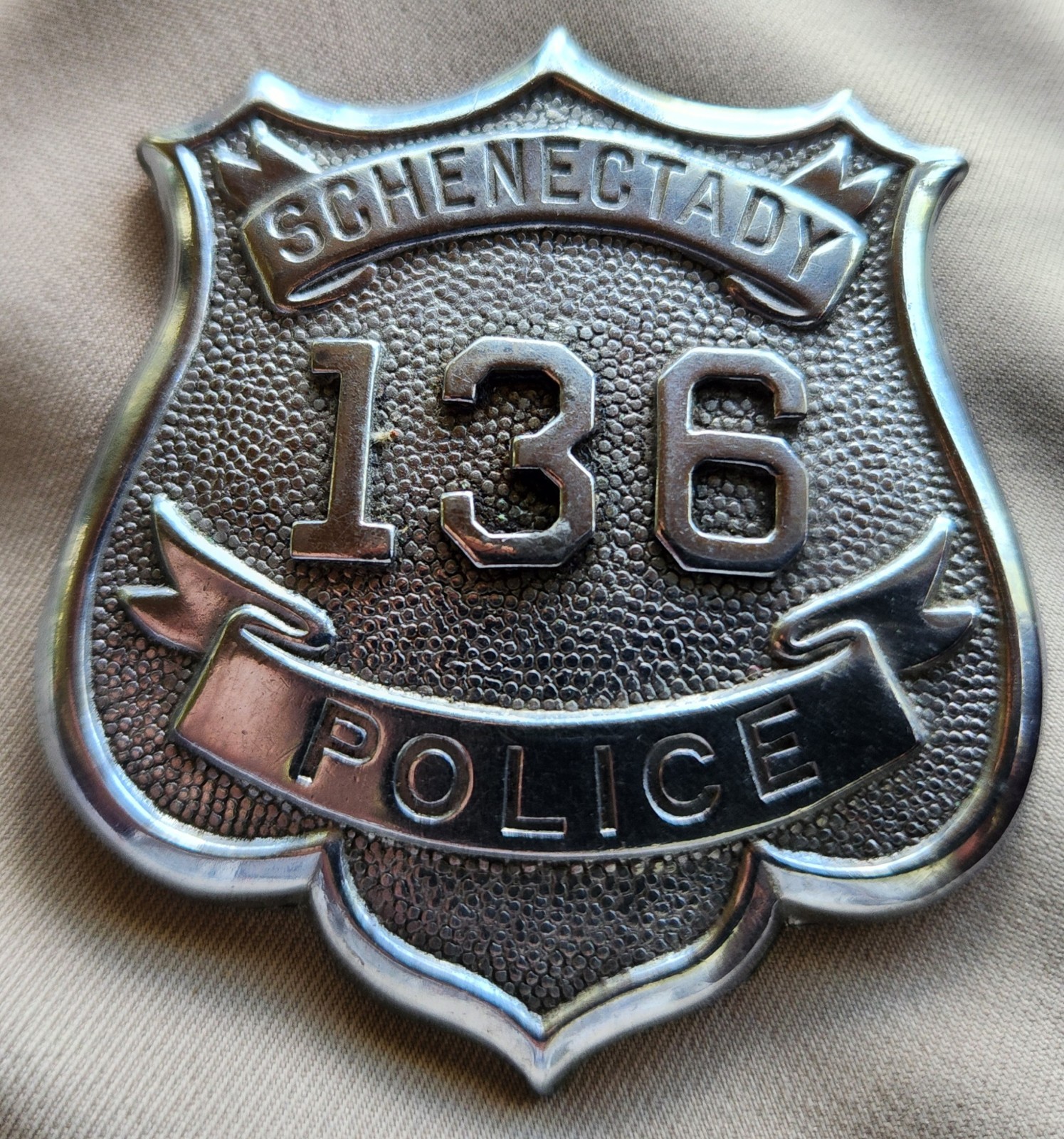 Vintage Antique 1940's Schenectady New York Police Badge Obsolete C.D. Reese