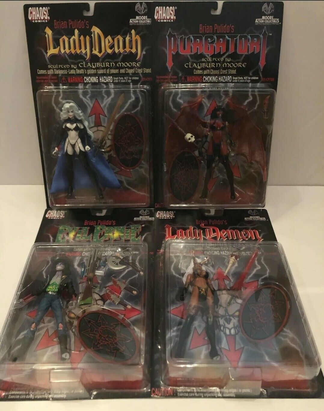 Set Of 1997 Moore Collectibles Lady Death Evil Ernie Purgarory Demon