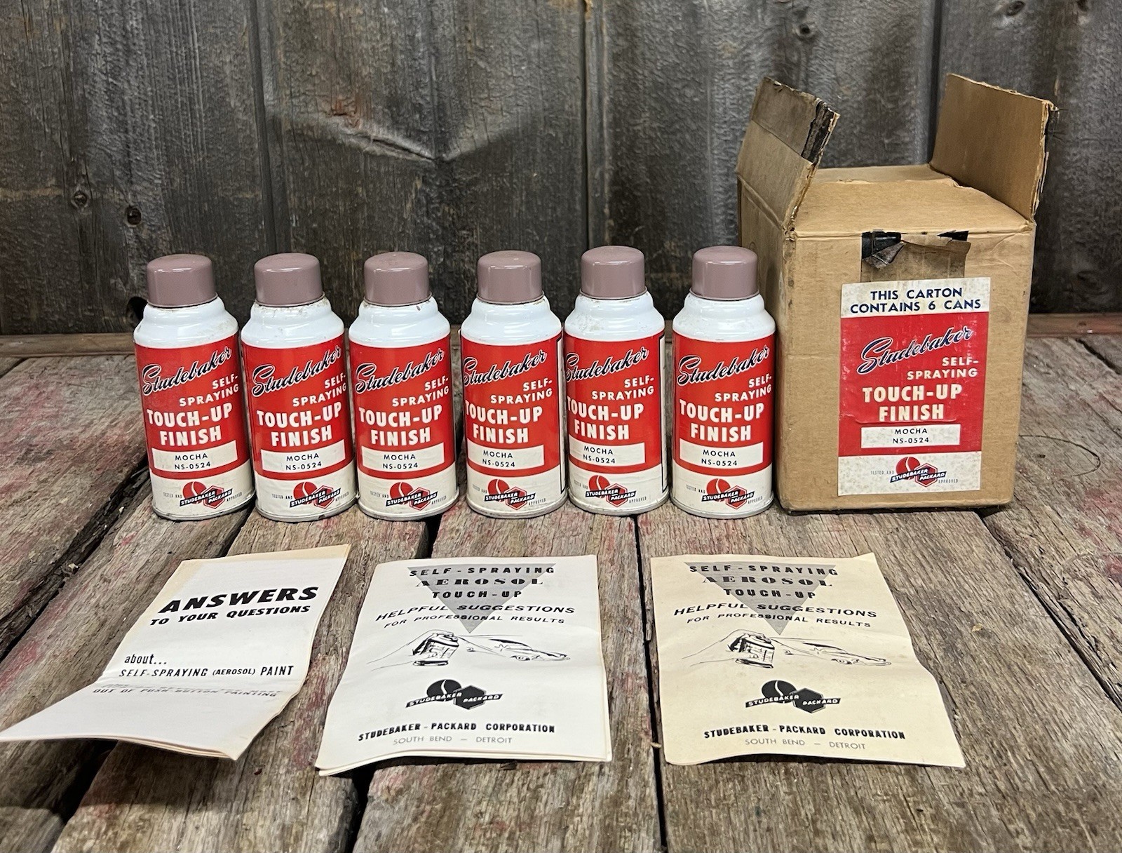 Vintage 50’s Studebaker-Packard Corporation Aerosol Touch-up Finish Kit in Box Vintage 50’s Studebaker-Packard Corporation Aerosol Touch-up Finish Kit in Box