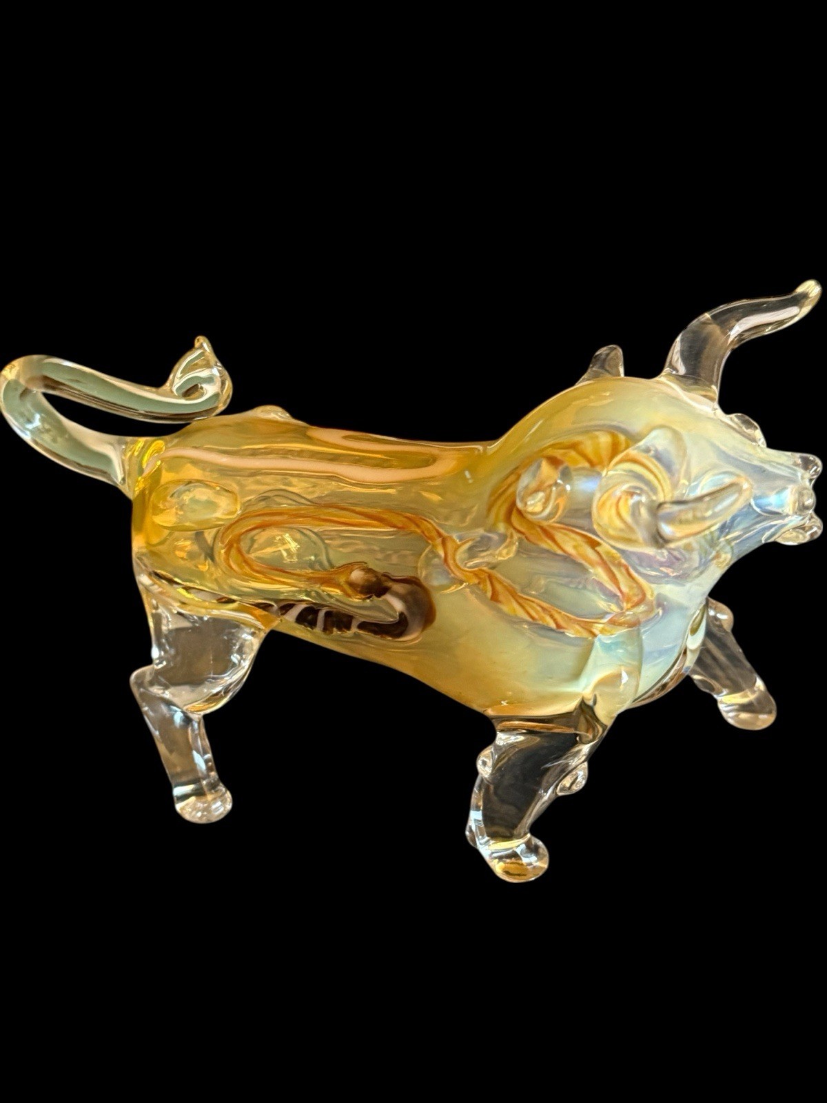 Spectacular Hand Blown Glass Raging Bull Water Pipe Unused Spectacular Hand Blown Glass Raging Bull Water Pipe Unused