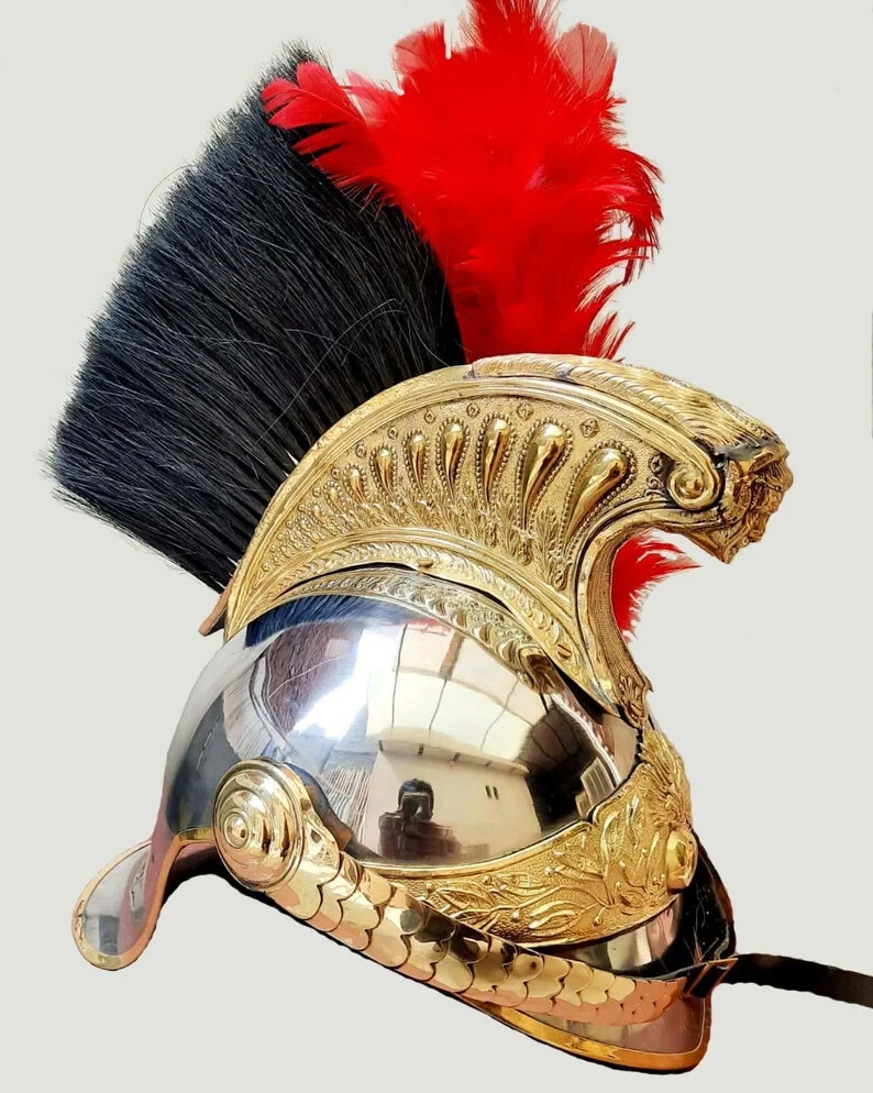 Antique French Napoleon Brass Helmet Pickelhaube Napoleon Hat for Teams Gift Antique French Napoleon Brass Helmet Pickelhaube Napoleon Hat for Teams Gift
