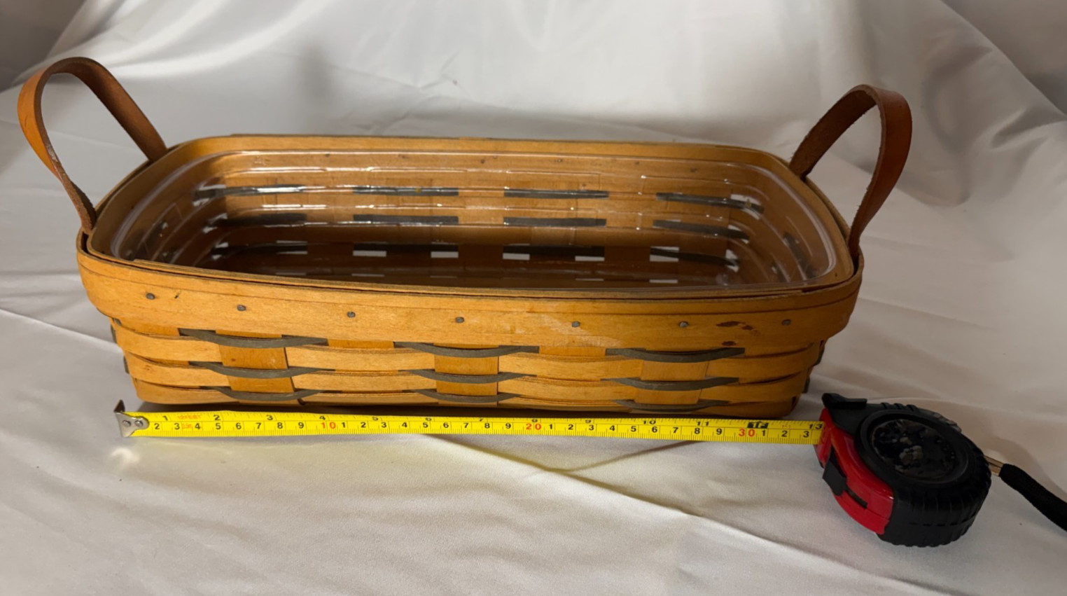 1996 Longaberger Bread Bakery Basket Leather Handles Protector #44709 USA
