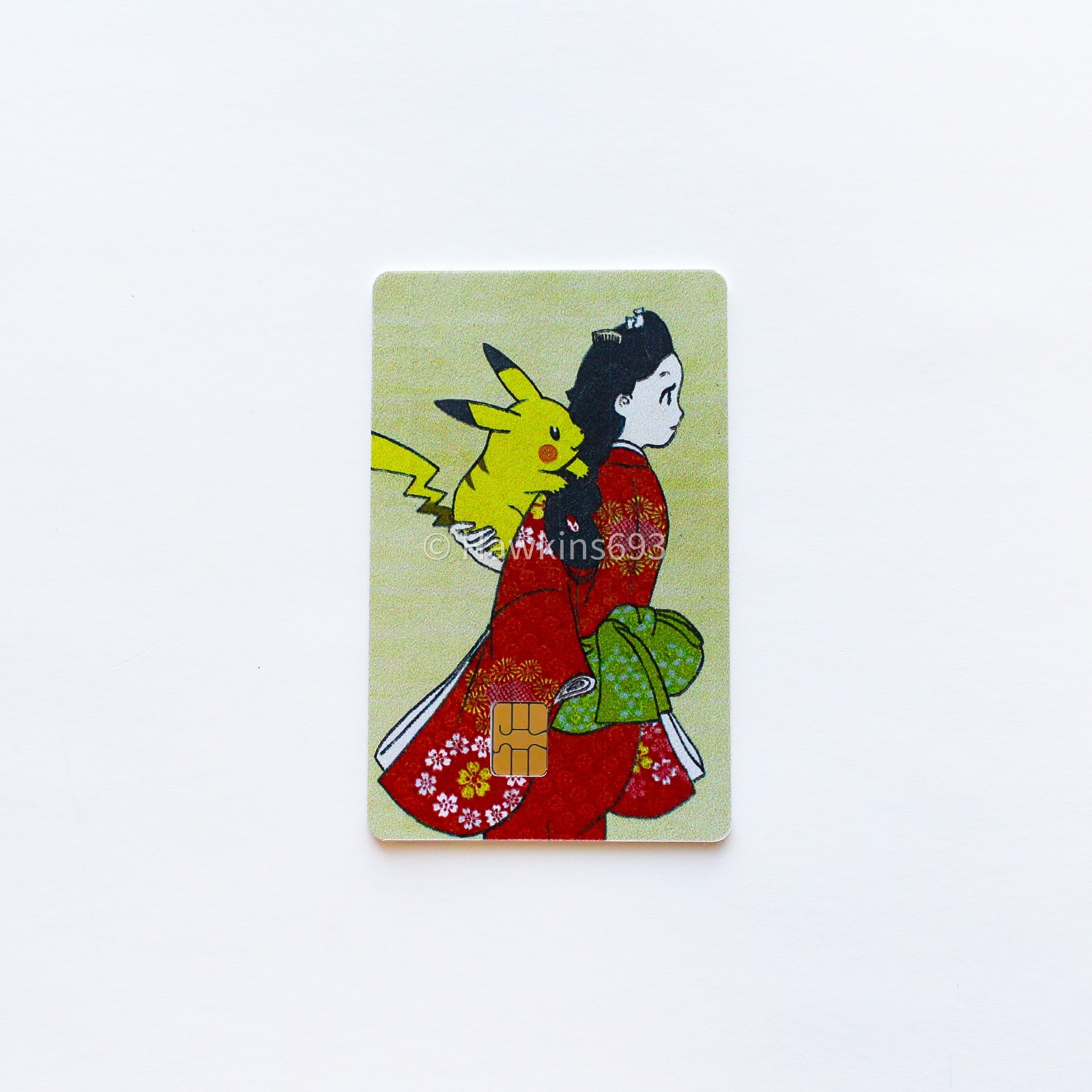 Pikachu Japanese Ukiyo-e Card Skin – PVC Vinyl Debit Sticker Small Chip Pikachu Japanese Ukiyo-e Card Skin – PVC Vinyl Debit Sticker Small Chip