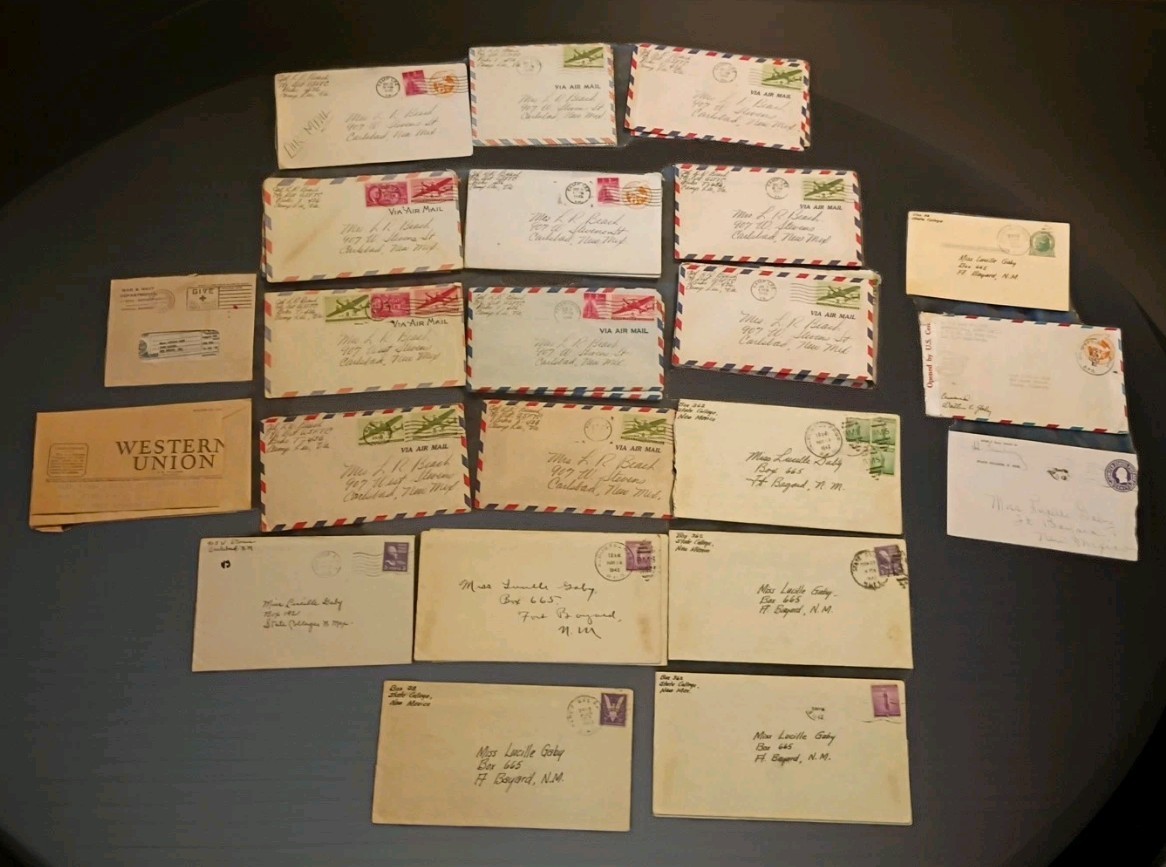 WWII Letters 1942-1948 Cpl L.R. Beach Camp Lee VA Fort Bayard & Carlsbad NM 