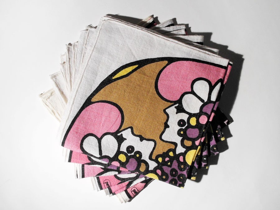 NOS Vintage PETER MAX Linen Napkin Set (6) 1968 NOS Vintage PETER MAX Linen Napkin Set (6) 1968