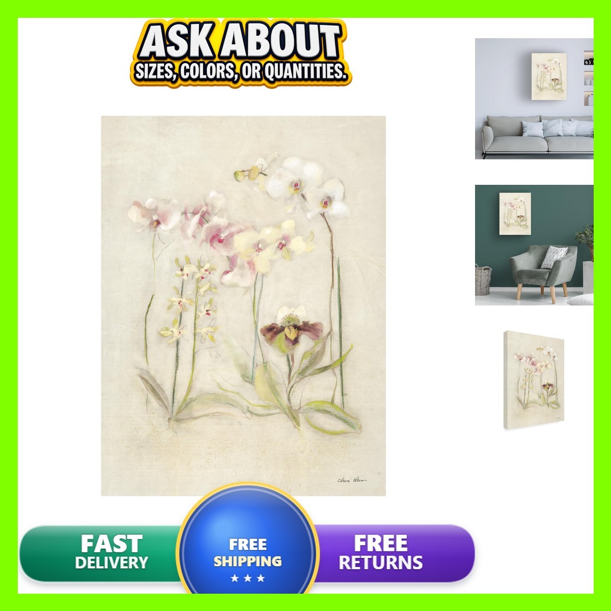 Trademark Fine Art Canvas Wall Art - Cheri Blum 'orchids In Bloom II' Wall Art