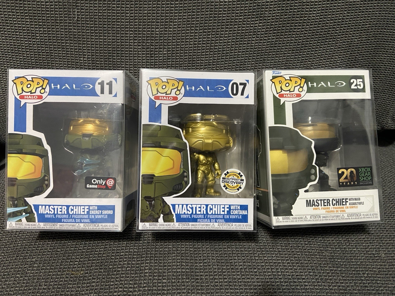 Funko Pop Vinyl Halo Lot Master Chief #11, #07, #25 ALL EXCLUSIVES Funko Pop Vinyl Halo Lot Master Chief #11, #07, #25 ALL EXCLUSIVES