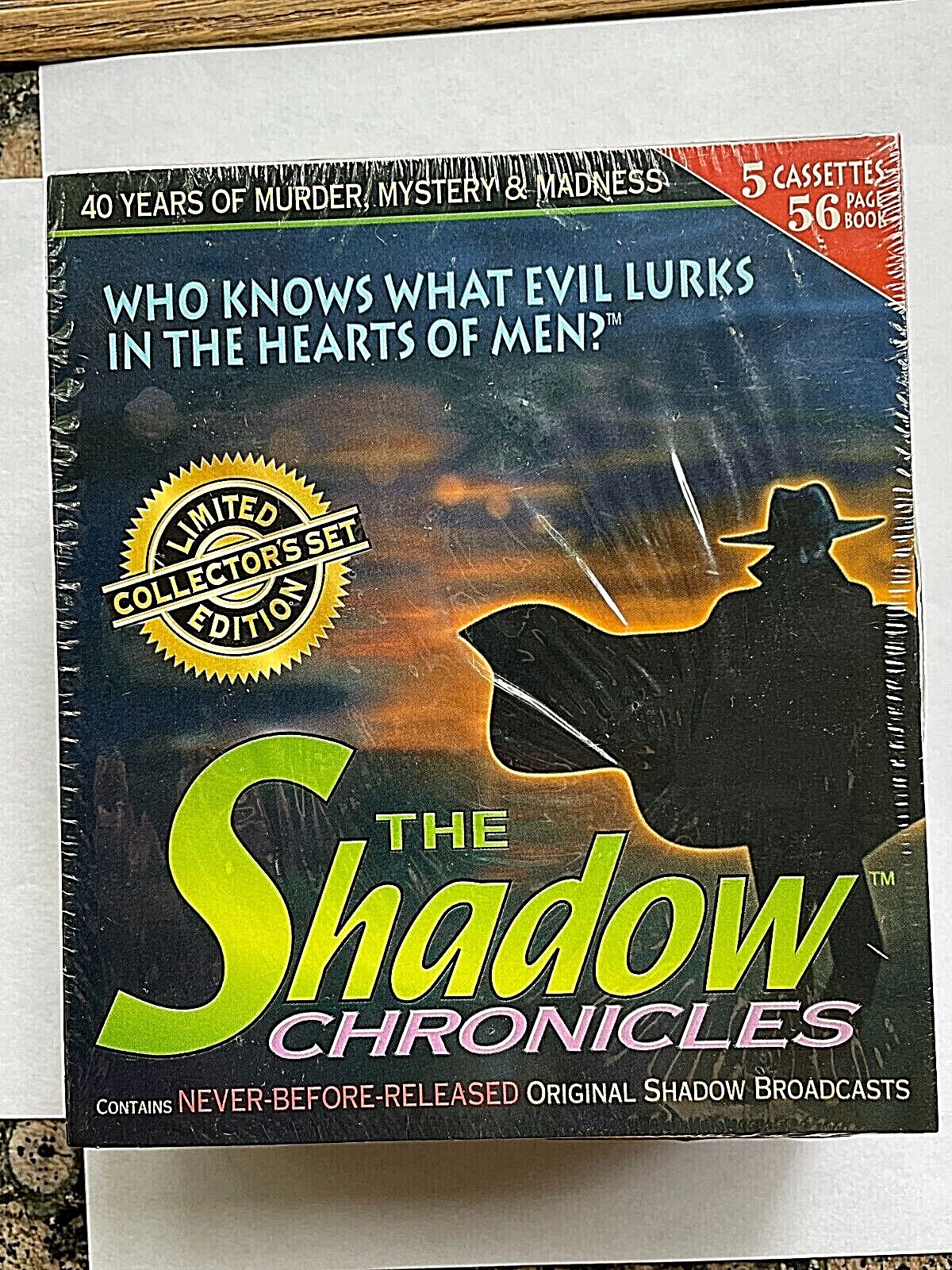 VTG 1996 THE SHADOW CHRONICLES 56 Page Book & 5 Audio Cassettes - LTD ED Sealed VTG 1996 THE SHADOW CHRONICLES 56 Page Book & 5 Audio Cassettes - LTD ED Sealed