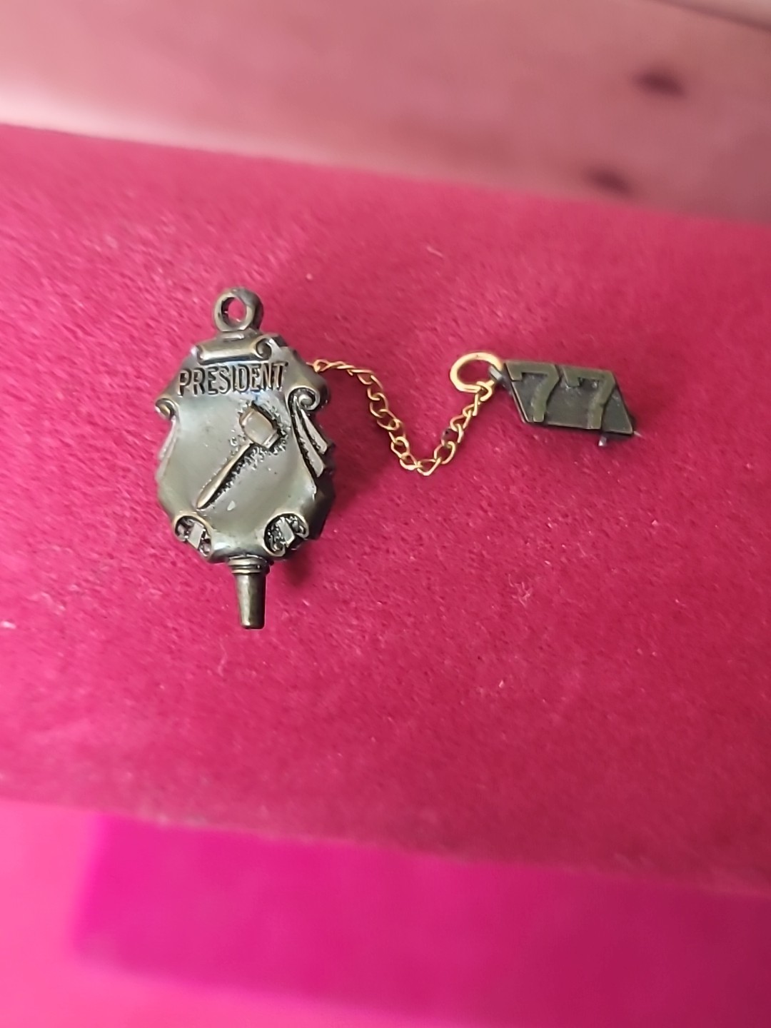 Vintage Bronze Jostens Service, Award Pin/Charm Service Lapel Pin "PRESIDENT 77" Vintage Bronze Jostens Service, Award Pin/Charm Service Lapel Pin "PRESIDENT 77"