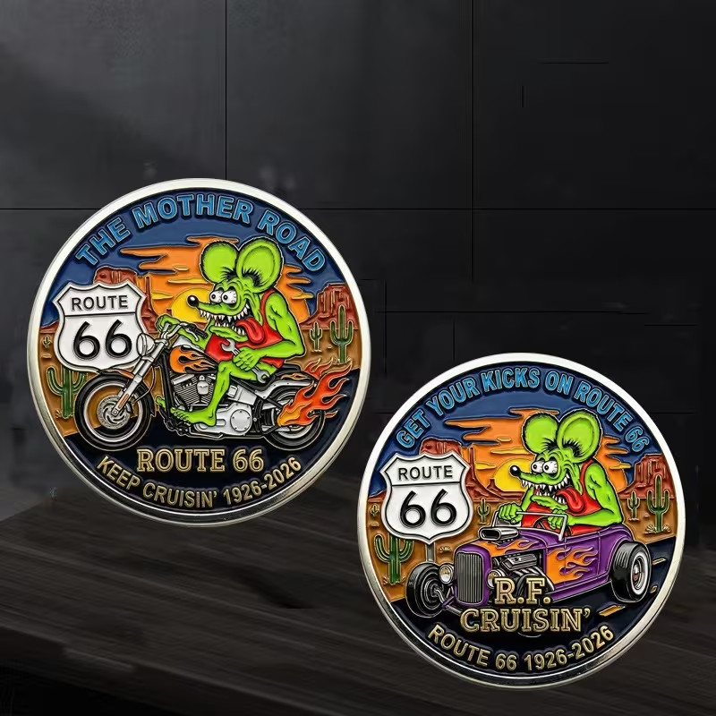 Mother Road U.S. Route 66 Commemorative Coin Route 66 Collectible Challenge Coin Mother Road U.S. Route 66 Commemorative Coin Route 66 Collectible Challenge Coin