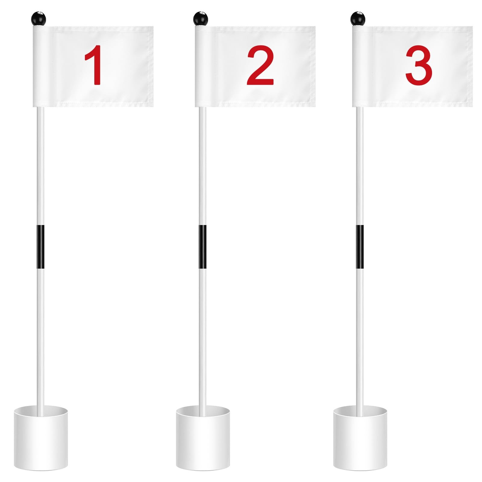 Hungdao 3 Set Golf Flagstick Mini Putting Green Flag Golf Pin Hole Cup Hungdao 3 Set Golf Flagstick Mini Putting Green Flag Golf Pin Hole Cup