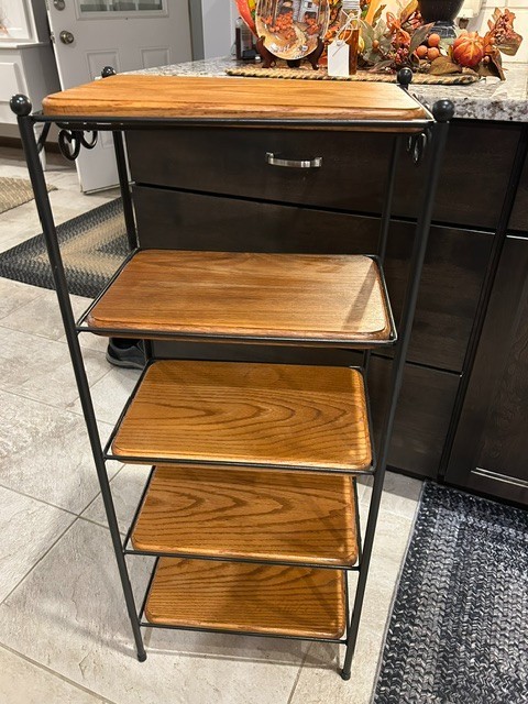 LONGABERGER - Wrought Iron - 5 TIER STAND SHELF w/ 5 WOOD SHELVES LONGABERGER - Wrought Iron - 5 TIER STAND SHELF w/ 5 WOOD SHELVES