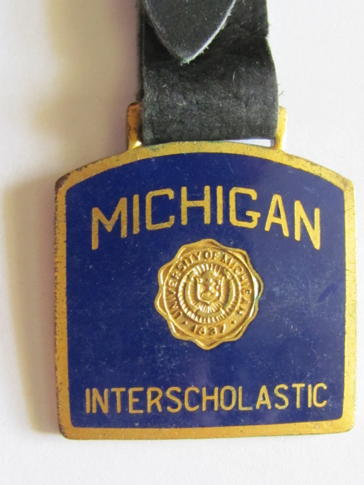 Vtg University of Michigan Interscholastic Team Member Watch FOB with Strap Vtg University of Michigan Interscholastic Team Member Watch FOB with Strap