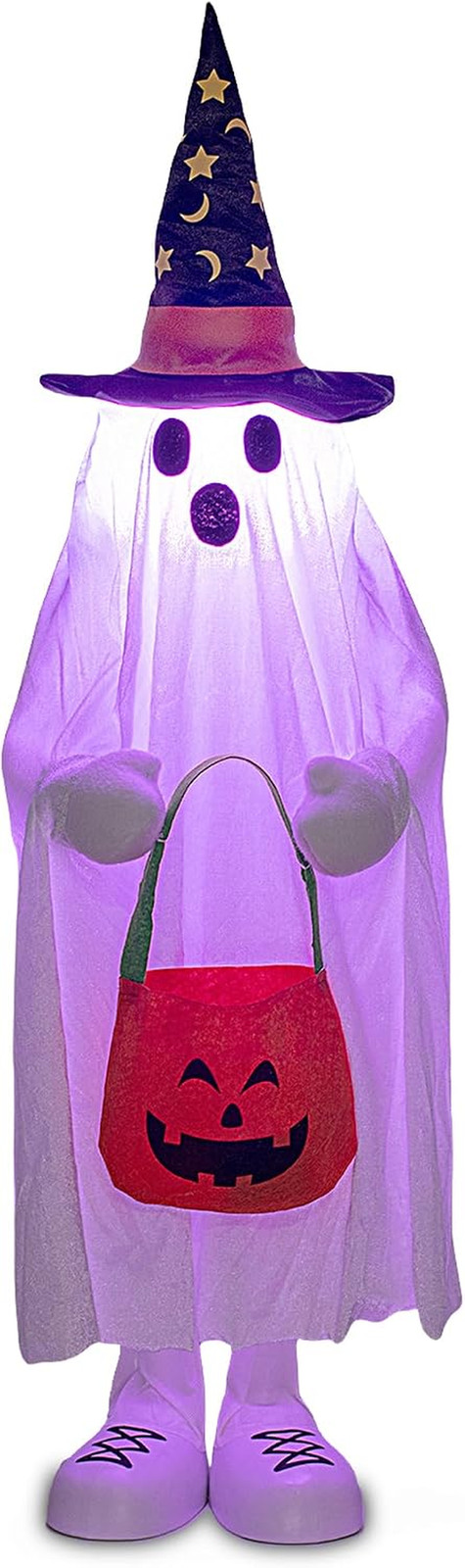 37" Light up Halloween Ghost Décor, Kids Standing Trick or Treat