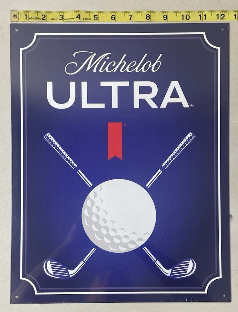 Michelob Ultra Golf Ball & Club Tin Sign Metal Garage Bar Man Cave 16 X 12.5 Michelob Ultra Golf Ball & Club Tin Sign Metal Garage Bar Man Cave 16 X 12.5