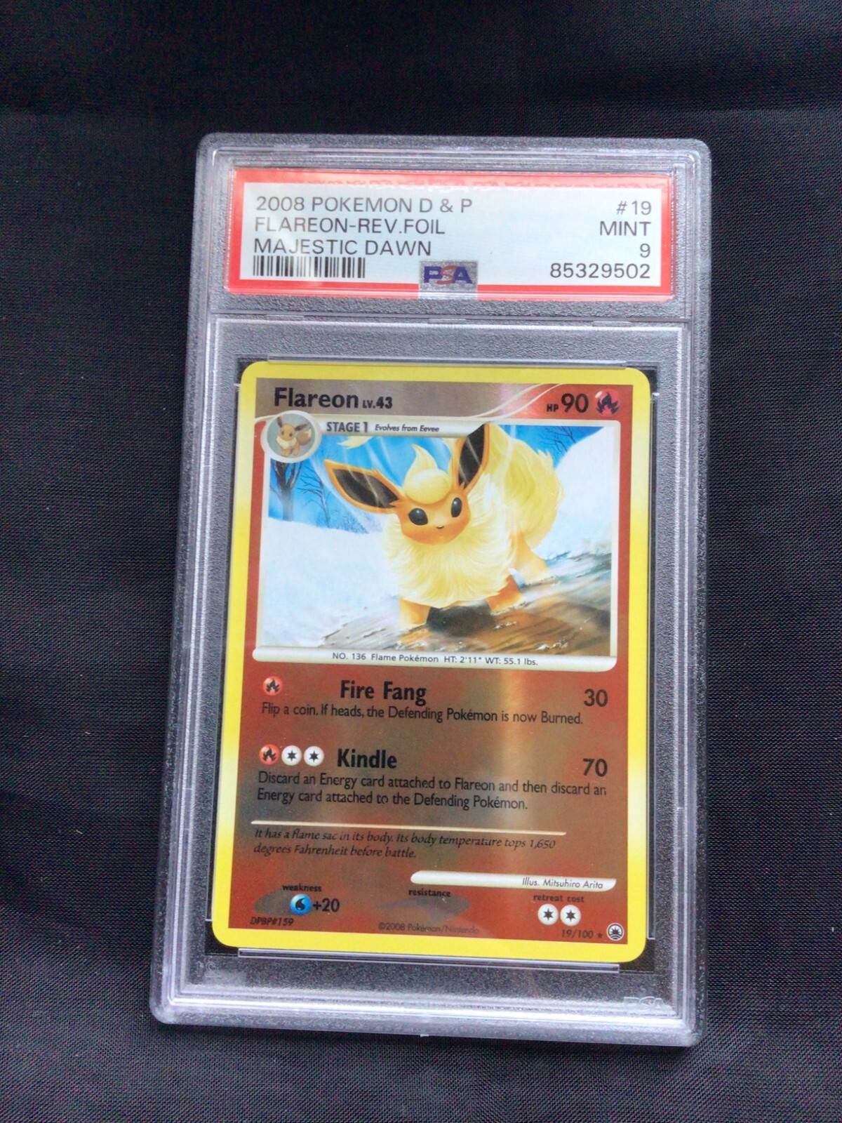 Pokemon Cards: Majestic Dawn Reverse Holo: Flareon 19/100 PSA 9 Pokemon Cards: Majestic Dawn Reverse Holo: Flareon 19/100 PSA 9