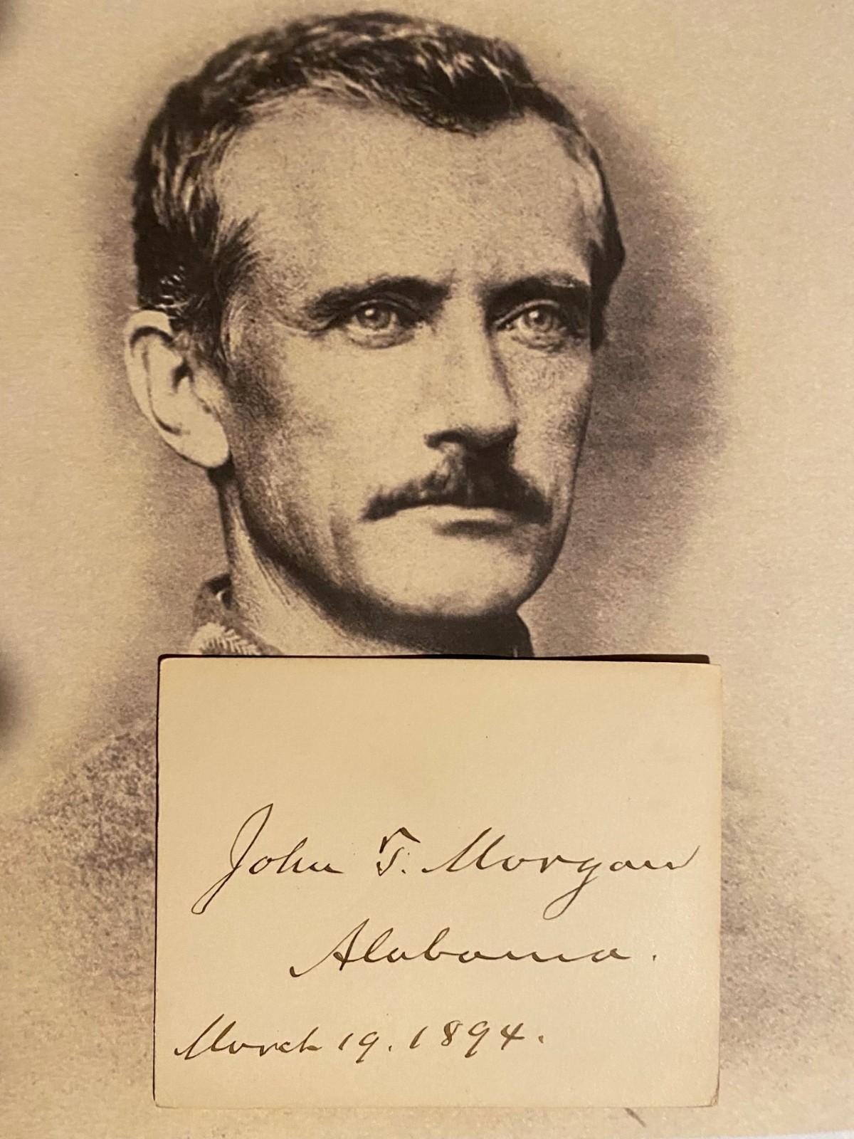 Confederate General John T. Morgan Signed Card/ Alabama Senator Confederate General John T. Morgan Signed Card/ Alabama Senator