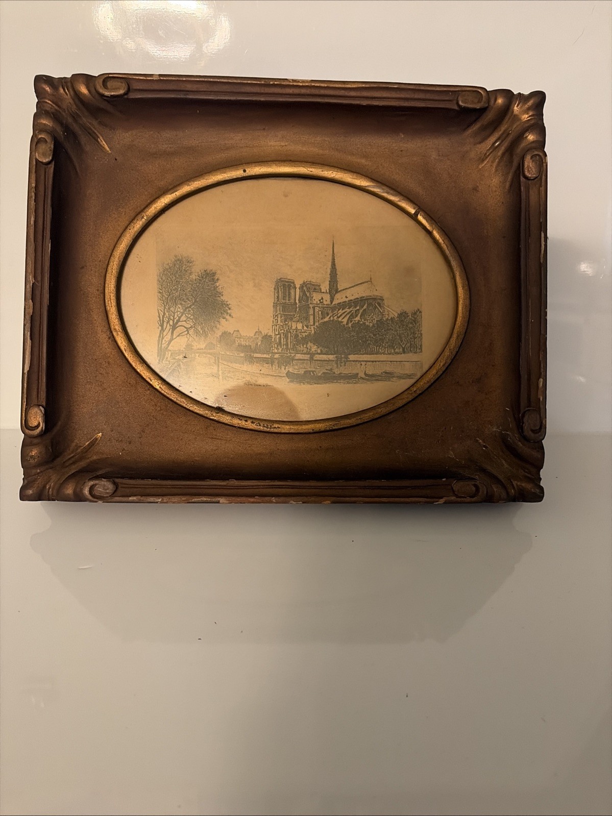 Antique Gold Gilt Carved Wood Gesso Multi-Layer Picture Frame Notre Dame (twcbag Antique Gold Gilt Carved Wood Gesso Multi-Layer Picture Frame Notre Dame (twcbag